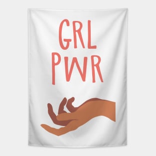 Girl Power Feminist Hand Illustration Tapestry