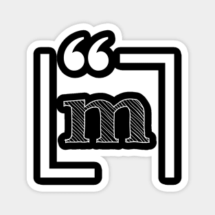 Letter M: Monogram Initial letter m Magnet