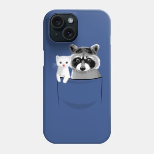 Raccoon and ferret in pocket Phone Case