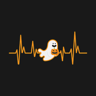 Halloween Heartbeat Pumpkin Ghost | Trick or treat | Halloween gift | Spooky season gifts | Halloween Decor gifts | Funny Halloween Trick or treat | Alien Lovers Halloween | Halloween monsters | Spooky season T-Shirt