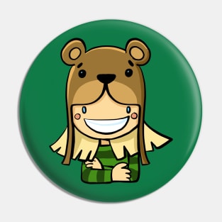 girl in a bear hat Pin