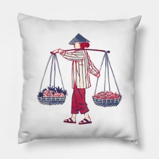 People of Vietnam - Street Vender Pillow