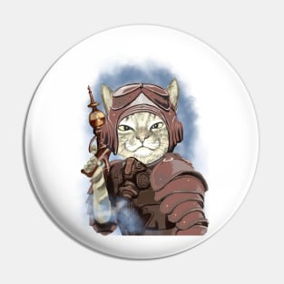 Cat from Future with Aviator Goggles Pin