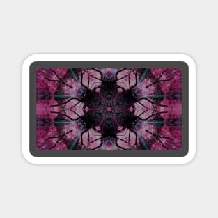 Stunning Pink and Black Textile Pattern With Black Tree Branches Magnet