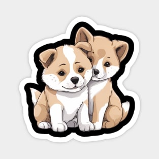 cute akita dog Magnet