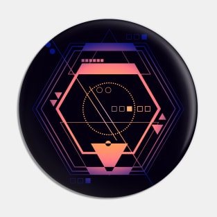 Space galaxy station geometric purple Pin