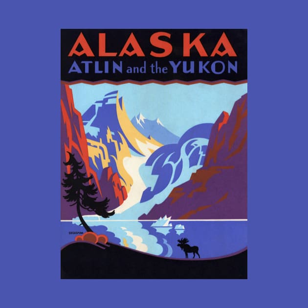 Vintage Travel Poster, Atlin and the Yukon, Alaska by MasterpieceCafe