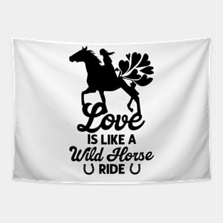 Valentine's Day Horse Riding Love Horse Silhouette Tapestry