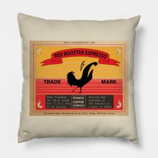 Red Rooster Espresso Vintage Matchbox Label Pillow