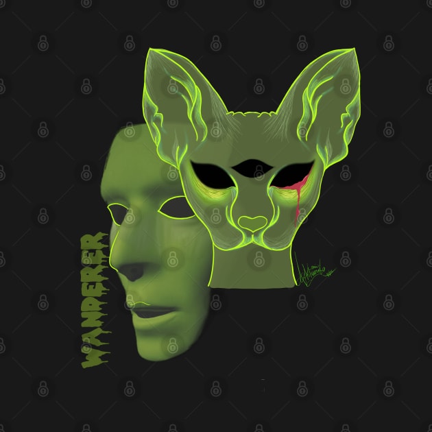 Green Spooky Sphynx Cat by UrbaneWanderlust