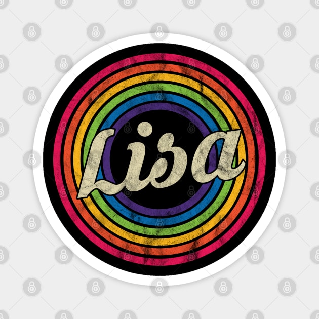 Lisa - Retro Rainbow Faded-Style Magnet by MaydenArt