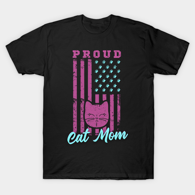 Discover Proud Cat Mom American Flag - Proud Cat Mom - T-Shirt