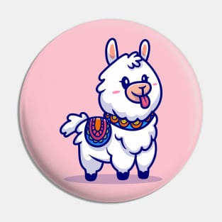 Cute Alpaca Llama Cartoon Pin