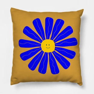 Happy blue flower Pillow