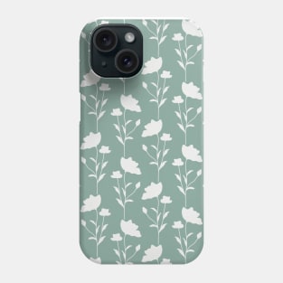 Floral Pattern On Green Sage Phone Case