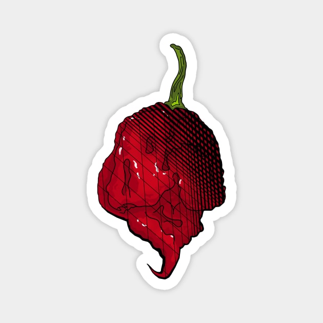 Habanero Chilli Pepper Sticker Spicy Hot Jalapeno Carolina Reaper Magnet by MojoCoffeeTime