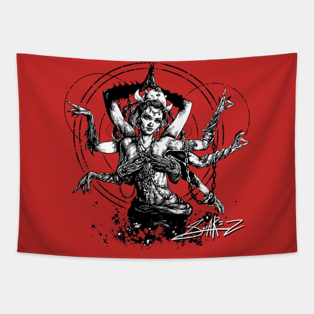 Kali Goddess Tapestry by SuarezArt