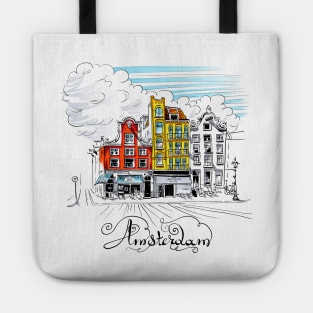 Amsterdam typical houses, Holland, Netherlands Tote