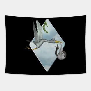 Funny stork Tapestry