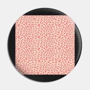 Living Coral White Leopard Animal Print Pin