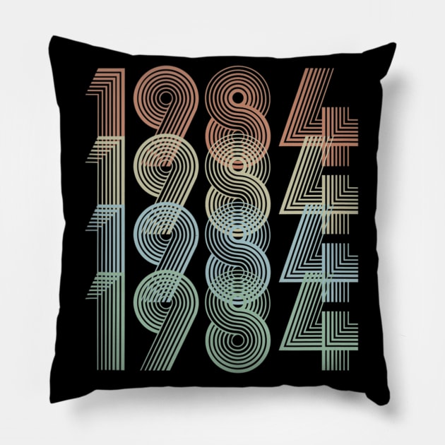 Vintage 1984 36th Birthday Gift Men Women Pillow by semprebummer7