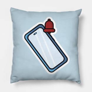 Smartphone with Blank Screen and Notification Bell Sticker vector illustration. Smart technology object icon concept. Mobile mail message concept sticker vector design with shadow. Pillow