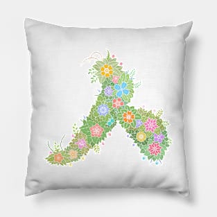 "ㅅ" Floral Letter Hangeul Pillow