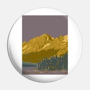 String Lake in Grand Teton National Park Wyoming USA WPA Art Poster Pin