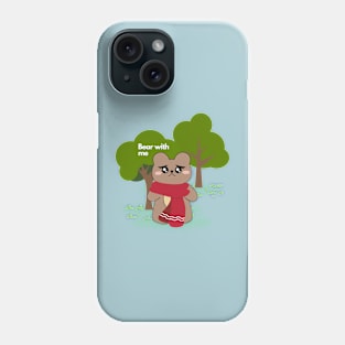 Cute Bear with me forest green garden illustration Phone Case