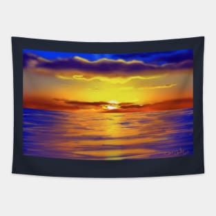 Airbrushed Ocean Sunset Tapestry