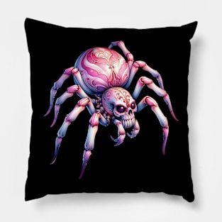 Spooky Halloween Skull Spider Gift for Creepy Skeleton Lovers Pillow