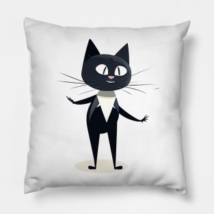 Funny Dancing Black Cat Pillow