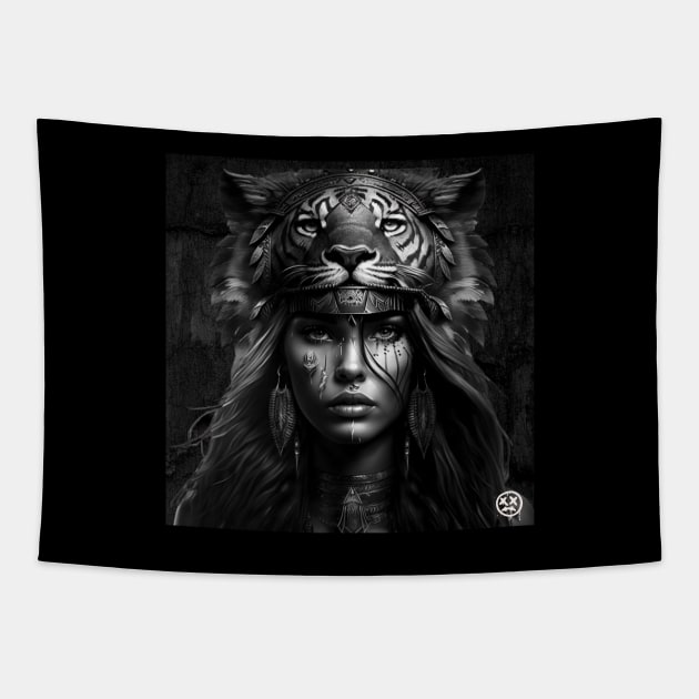 Lion girl Tapestry by Stitch & Stride