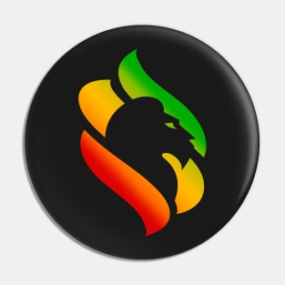 Rasta University Logo Lion Rasta Colors Reggae Pin