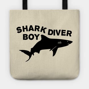 Shark diver boy Tote