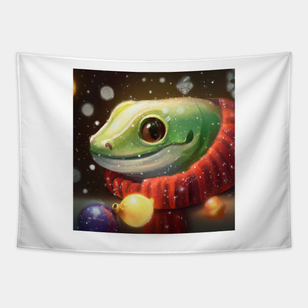 Cute Lizard Drawing Tapestry by Play Zoo