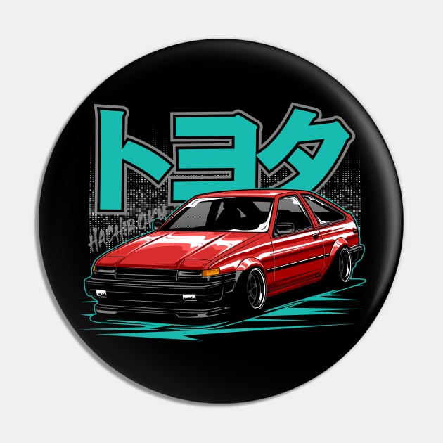 Red AE86 Trueno Pin by idrdesign