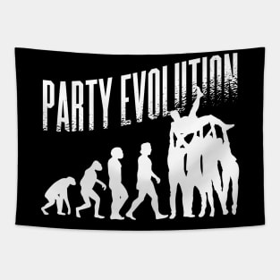 the party evolution in silhouette style, best gift for party lovers Tapestry