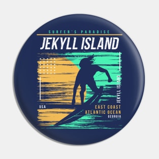 Retro Surfing Jekyll Island, Georgia // Vintage Surfer Beach // Surfer's Paradise Pin