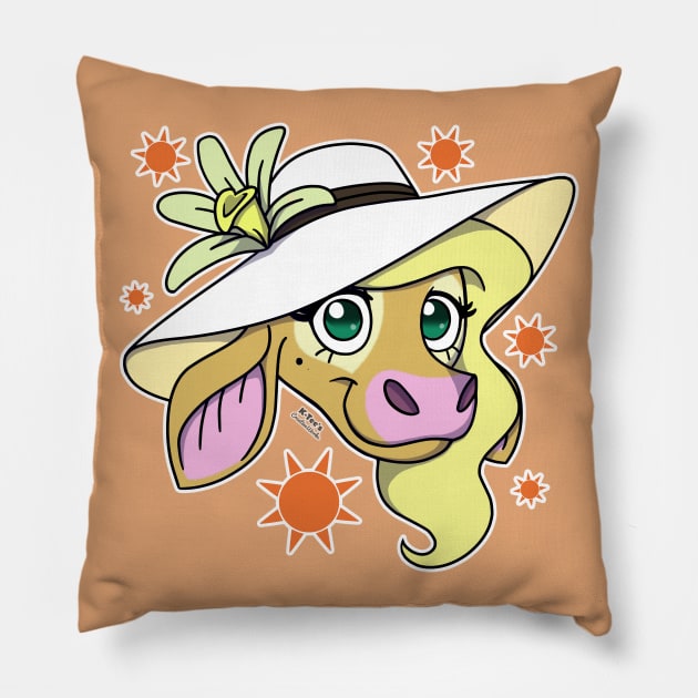 Vanna the Vanilla Cow - Original, Head (Part 1) Pillow by K-Tee's CreeativeWorks