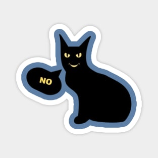 Black Cat Says No Magnet