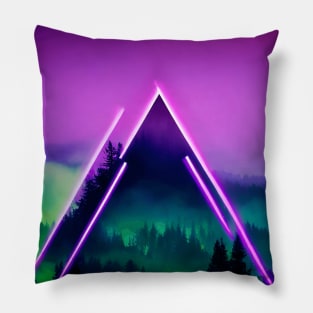 Neon Wilderness: A Journey into the Colorful Unknown Pillow