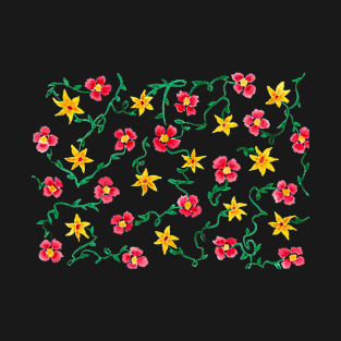 Watercolor Flowers on a Vine T-Shirt