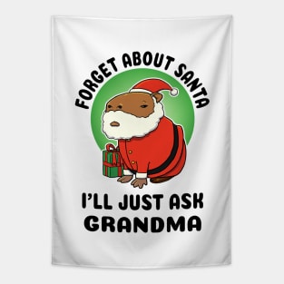 Forget about Santa I'll just ask Grandma Capybara Santa Tapestry