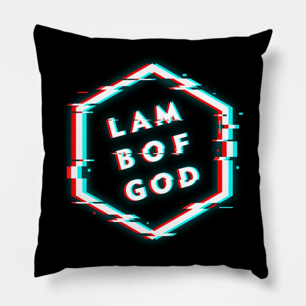 LAMB OF GOD POLYGON GLITCH Pillow by BELLASOUND