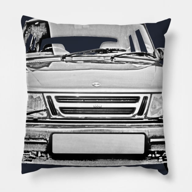 Saab 900 classic car Pillow by soitwouldseem