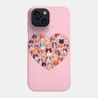 funny cats heart love cut cat Phone Case