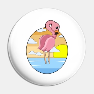 Flamingo Sunset Pin