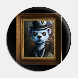 Steampunk Ferret Self Portrait Pin