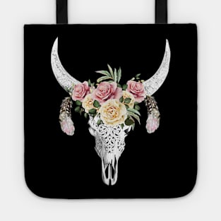 Cow skull floral 1 Tote